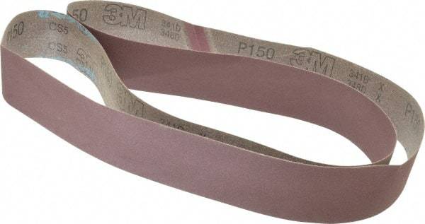 3M - 2" Wide x 72" OAL, 150 Grit, Aluminum Oxide Abrasive Belt - Aluminum Oxide, Very Fine, Coated, X Weighted Cloth Backing, Series 341D - USA Tool & Supply