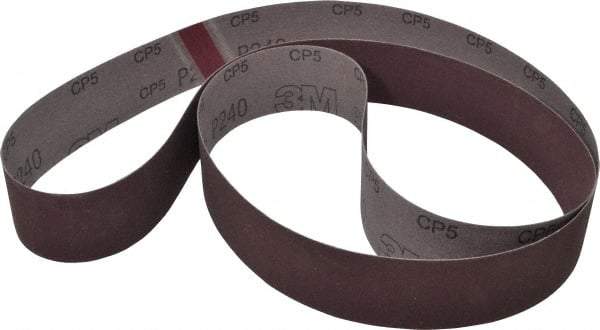3M - 2" Wide x 72" OAL, 240 Grit, Aluminum Oxide Abrasive Belt - Aluminum Oxide, Very Fine, Coated, X Weighted Cloth Backing, Series 241D - USA Tool & Supply