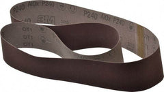 3M - 2-1/2" Wide x 60" OAL, 240 Grit, Aluminum Oxide Abrasive Belt - Aluminum Oxide, Very Fine, Coated, X Weighted Cloth Backing, Series 341D - USA Tool & Supply