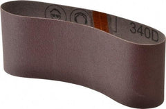 3M - 3" Wide x 18" OAL, 120 Grit, Aluminum Oxide Abrasive Belt - Aluminum Oxide, Fine, Coated, X Weighted Cloth Backing, Series 240D - USA Tool & Supply