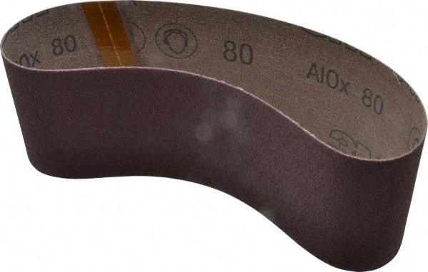 3M - 3" Wide x 21" OAL, 80 Grit, Aluminum Oxide Abrasive Belt - Aluminum Oxide, Medium, Coated, X Weighted Cloth Backing, Series 341D - USA Tool & Supply