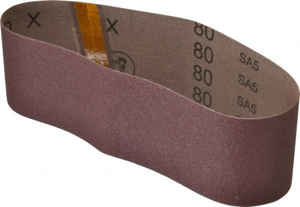 3M - 3" Wide x 24" OAL, 80 Grit, Aluminum Oxide Abrasive Belt - Aluminum Oxide, Medium, Coated, X Weighted Cloth Backing, Series 340D - USA Tool & Supply