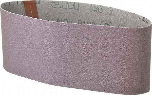 3M - 4" Wide x 21-3/4" OAL, 120 Grit, Aluminum Oxide Abrasive Belt - Aluminum Oxide, Fine, Coated, X Weighted Cloth Backing, Series 341D - USA Tool & Supply