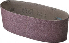 3M - 4" Wide x 24" OAL, 36 Grit, Aluminum Oxide Abrasive Belt - Aluminum Oxide, Very Coarse, Coated, X Weighted Cloth Backing, Series 341D - USA Tool & Supply