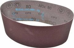 3M - 4" Wide x 24" OAL, 80 Grit, Aluminum Oxide Abrasive Belt - Aluminum Oxide, Medium, Coated, X Weighted Cloth Backing, Series 341D - USA Tool & Supply