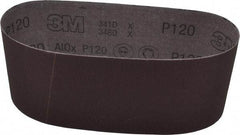 3M - 4" Wide x 24" OAL, 120 Grit, Aluminum Oxide Abrasive Belt - Aluminum Oxide, Fine, Coated, X Weighted Cloth Backing, Series 341D - USA Tool & Supply