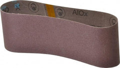 3M - 4" Wide x 24" OAL, 80 Grit, Aluminum Oxide Abrasive Belt - Aluminum Oxide, Medium, Coated, X Weighted Cloth Backing, Series 240D - USA Tool & Supply