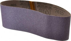 3M - 4" Wide x 24" OAL, 60 Grit, Ceramic Abrasive Belt - Ceramic, Medium, Coated, Y Weighted Cloth Backing, Series 761D - USA Tool & Supply