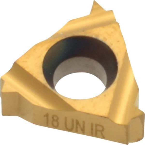Carmex - 11IR Internal Right Hand 18 UN Laydown Threading Insert - Grade P25C, TiN Coated Carbide - USA Tool & Supply