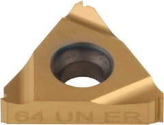 Carmex - 16ER External Right Hand 64 UN Laydown Threading Insert - Grade P25C, TiN Coated Carbide - USA Tool & Supply