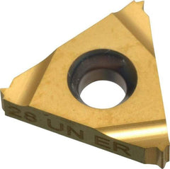 Carmex - 16ER External Right Hand 28 UN Laydown Threading Insert - Grade P25C, TiN Coated Carbide - USA Tool & Supply