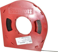 Starrett - 1/4" x 100' x 0.025" Carbon Steel Band Saw Blade Coil Stock - 4 TPI, Toothed Edge, Skip Form, Raker Set, Flexible Back, No Rake Angle, Constant Pitch, Contour Cutting - USA Tool & Supply