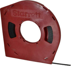 Starrett - 3/8" x 100' x 0.025" Carbon Steel Band Saw Blade Coil Stock - 6 TPI, Toothed Edge, Straight Form, Raker Set, Flexible Back, No Rake Angle, Constant Pitch, Contour Cutting - USA Tool & Supply