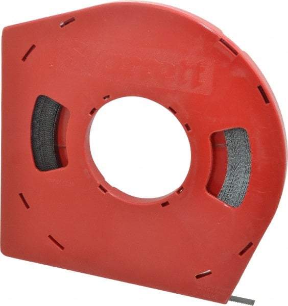 Starrett - 3/8" x 100' x 0.025" Carbon Steel Band Saw Blade Coil Stock - 14 TPI, Toothed Edge, Straight Form, Raker Set, Flexible Back, No Rake Angle, Constant Pitch, Contour Cutting - USA Tool & Supply