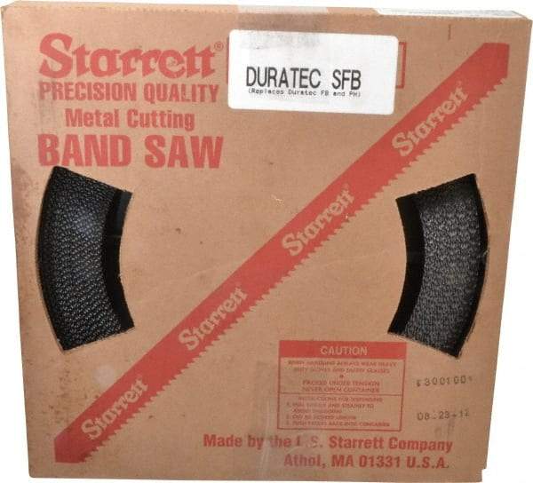 Starrett - 3/4" x 100' x 0.032" Carbon Steel Band Saw Blade Coil Stock - 6 TPI, Toothed Edge, Straight Form, Raker Set, Flexible Back, No Rake Angle, Constant Pitch, Contour Cutting - USA Tool & Supply