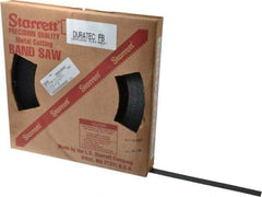 Starrett - 3/4" x 100' x 0.032" Carbon Steel Band Saw Blade Coil Stock - 10 TPI, Toothed Edge, Straight Form, Raker Set, Flexible Back, No Rake Angle, Constant Pitch, Contour Cutting - USA Tool & Supply
