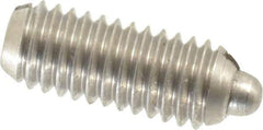 Gibraltar - 10-32, 0.468" Thread Length, 0.065" Plunger Projection, Stainless Steel Threaded Spring Plunger - 0.093" Max Plunger Diam, 0.468" Plunger Length, 1.7 Lb Init End Force, 6.2 Lb Final End Force - USA Tool & Supply