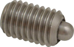 Gibraltar - 1/2-13, 3/4" Thread Length, 0.151" Plunger Projection, Stainless Steel Threaded Spring Plunger - 1/4" Max Plunger Diam, 0.75" Plunger Length, 5 Lb Init End Force, 28.5 Lb Final End Force - USA Tool & Supply