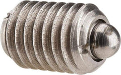 Gibraltar - 1/2-13, 3/4" Thread Length, 0.151" Plunger Projection, Stainless Steel Threaded Spring Plunger - 1/4" Max Plunger Diam, 0.75" Plunger Length, 1.75 Lb Init End Force, 5.5 Lb Final End Force - USA Tool & Supply