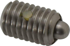 Gibraltar - 1/2-13, 3/4" Thread Length, 0.151" Plunger Projection, Stainless Steel Threaded Spring Plunger - 1/4" Max Plunger Diam, 0.75" Plunger Length, 1.75 Lb Init End Force, 5.5 Lb Final End Force - USA Tool & Supply