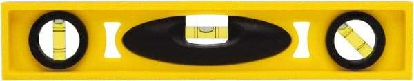 Stanley - 12" Long 3 Vial I-Beam Level - ABS Plastic, Yellow, 1 45°, 1 Level & 1 Plumb Vials - USA Tool & Supply