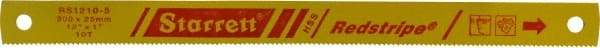 Starrett - 12" Long, 10 Teeth per Inch, High Speed Steel Power Hacksaw Blade - Toothed Edge, 1" Wide x 0.05" Thick - USA Tool & Supply