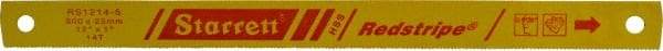 Starrett - 12" Long, 14 Teeth per Inch, High Speed Steel Power Hacksaw Blade - Toothed Edge, 1" Wide x 0.05" Thick - USA Tool & Supply