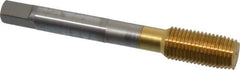 OSG - 7/16-20 UNF H5 Thread Limit Plug Thread Forming Tap - Cobalt, TiN Finish, 3-5/32" OAL, 1-7/16" Thread Length, Right Hand Thread, Series HY-PRO NRT - Exact Industrial Supply