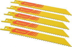 Starrett - 6" Long x 3/4" Thick, Bi-Metal Reciprocating Saw Blade - Straight Profile, 6 TPI, Toothed Edge, Universal Shank - USA Tool & Supply