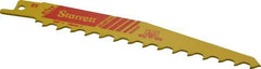 Starrett - 6" Long x 3/4" Thick, Bi-Metal Reciprocating Saw Blade - Tapered Profile, 3 TPI, Toothed Edge, Universal Shank - USA Tool & Supply