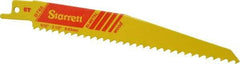 Starrett - 6" Long x 3/4" Thick, Bi-Metal Reciprocating Saw Blade - Tapered Profile, 6 TPI, Toothed Edge, Universal Shank - USA Tool & Supply