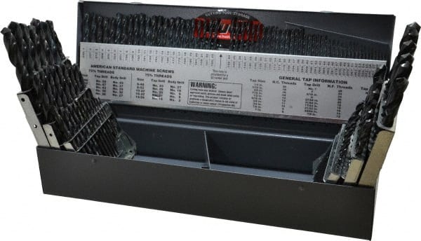 Hertel - 1/16 to 1/2", 118° Point, Oxide Finish, High Speed Steel Jobber Length Drill Bit Set - USA Tool & Supply