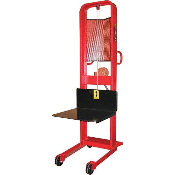 Wesco Industrial Products - 1,000 Lb Capacity, 68" Lift Height, Winch Steel Stacker Manually Operated Lift - USA Tool & Supply