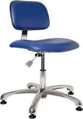 Bevco - Clean Room Swivel Chair - 20" Wide x 17-1/4" Deep, Vinyl Seat, Blue - USA Tool & Supply