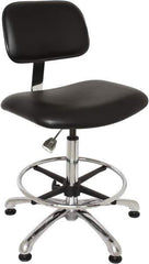 Bevco - Clean Room Swivel Chair - 20" Wide x 17-1/4" Deep, Vinyl Seat, Black - USA Tool & Supply