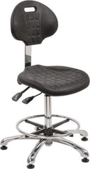 Bevco - Adjustable Chair - 18" Wide x 17-1/4" Deep, Polyurethane Seat, Black - USA Tool & Supply