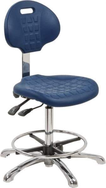 Bevco - Adjustable Chair - 18" Wide x 17-1/4" Deep, Polyurethane Seat, Blue - USA Tool & Supply