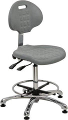 Bevco - Adjustable Chair - 18" Wide x 17-1/4" Deep, Polyurethane Seat, Gray - USA Tool & Supply