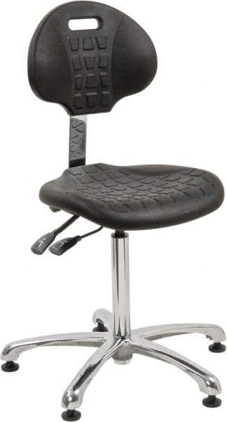 Bevco - Adjustable Chair - 18" Wide x 17-1/4" Deep, Polyurethane Seat, Black - USA Tool & Supply