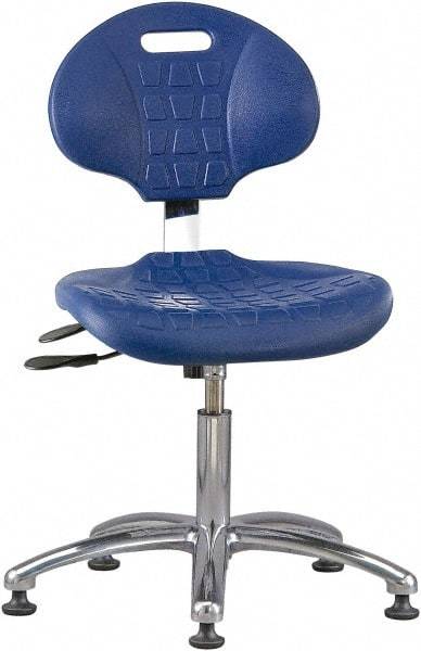 Bevco - Adjustable Chair - 18" Wide x 17-1/4" Deep, Polyurethane Seat, Blue - USA Tool & Supply