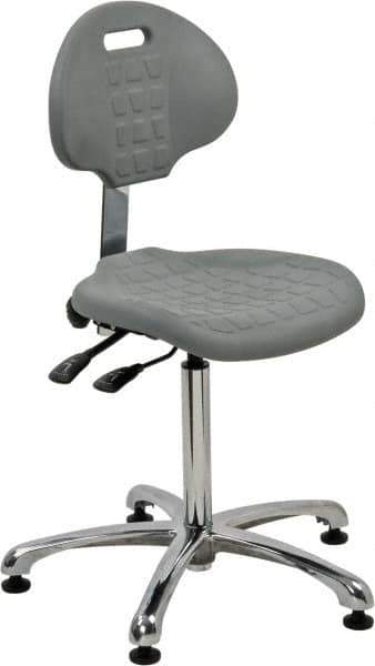 Bevco - Adjustable Chair - 18" Wide x 17-1/4" Deep, Polyurethane Seat, Gray - USA Tool & Supply