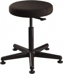 Bevco - 15" Wide x 15" Deep x 24 to 34" High, Reinforced Plastic Base, Adjustable Seat Stool - Fabric Seat, Black - USA Tool & Supply