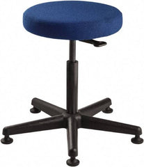 Bevco - 15" Wide x 15" Deep x 24 to 34" High, Reinforced Plastic Base, Adjustable Seat Stool - Fabric Seat, Blue - USA Tool & Supply