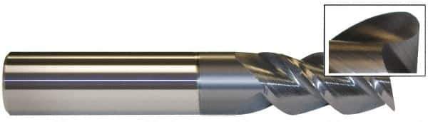 Accupro - 7/16", 3 Flute, Single End, Solid Carbide, 0.02" Corner Radius End Mill - 4" OAL, 40° Helix, Right Hand Flute, 2" LOC, Right Hand Cut - USA Tool & Supply