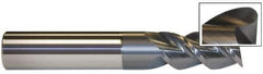 Accupro - 3/16", 3 Flute, Single End, Solid Carbide, 0.01" Corner Radius End Mill - 3" OAL, 40° Helix, Right Hand Flute, 1" LOC, Right Hand Cut - USA Tool & Supply