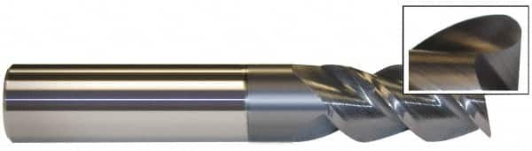 Accupro - 5/8" Diam 3 Flute Solid Carbide 0.025" Corner Radius End Mill - USA Tool & Supply