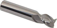 Accupro - 1/2", 3 Flute, Single End, Solid Carbide, 0.02" Corner Radius End Mill - 2-1/2" OAL, 40° Helix, Right Hand Flute, 5/8" LOC, Right Hand Cut - USA Tool & Supply