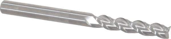 Accupro - 1/4", 3 Flute, Single End, Solid Carbide, 0.01" Corner Radius End Mill - 3" OAL, 40° Helix, Right Hand Flute, 1-1/4" LOC, Right Hand Cut - USA Tool & Supply