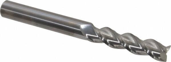 Accupro - 5/8", 3 Flute, Single End, Solid Carbide, 0.025" Corner Radius End Mill - 6" OAL, 40° Helix, Right Hand Flute, 2-1/2" LOC, Right Hand Cut - USA Tool & Supply