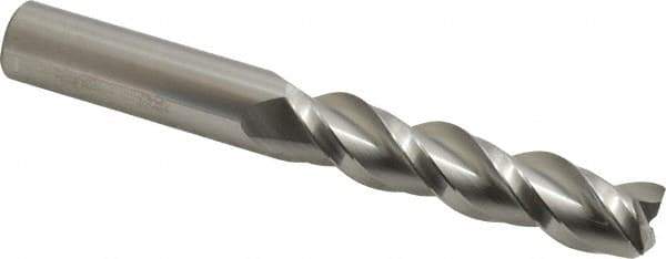 Accupro - 3/4", 3 Flute, Single End, Solid Carbide, 0.03" Corner Radius End Mill - 6" OAL, 40° Helix, Right Hand Flute, 3-1/4" LOC, Right Hand Cut - USA Tool & Supply